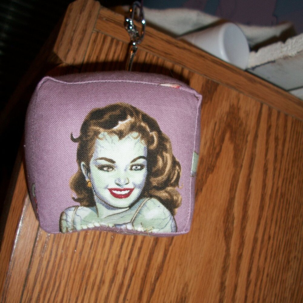 3" Alexander Henry Beauties with Brains Keychain-Handmade